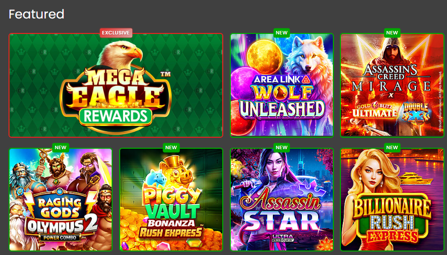 Luxury Casino game lobby — slots and jackpots